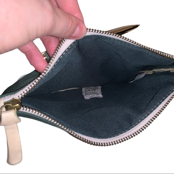 NWT Indigo Green Canvas & Leather Phone, Pencil & Accessories Case - Picture 4 of 5